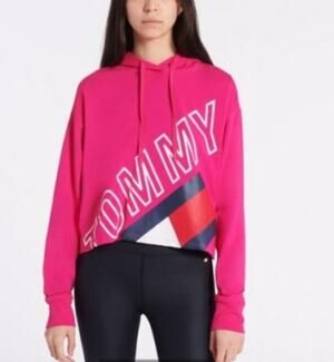 NEW Tommy Hilfiger Diagonal Graphic Hoodie Women’s Large Pink TP10918T-UHP